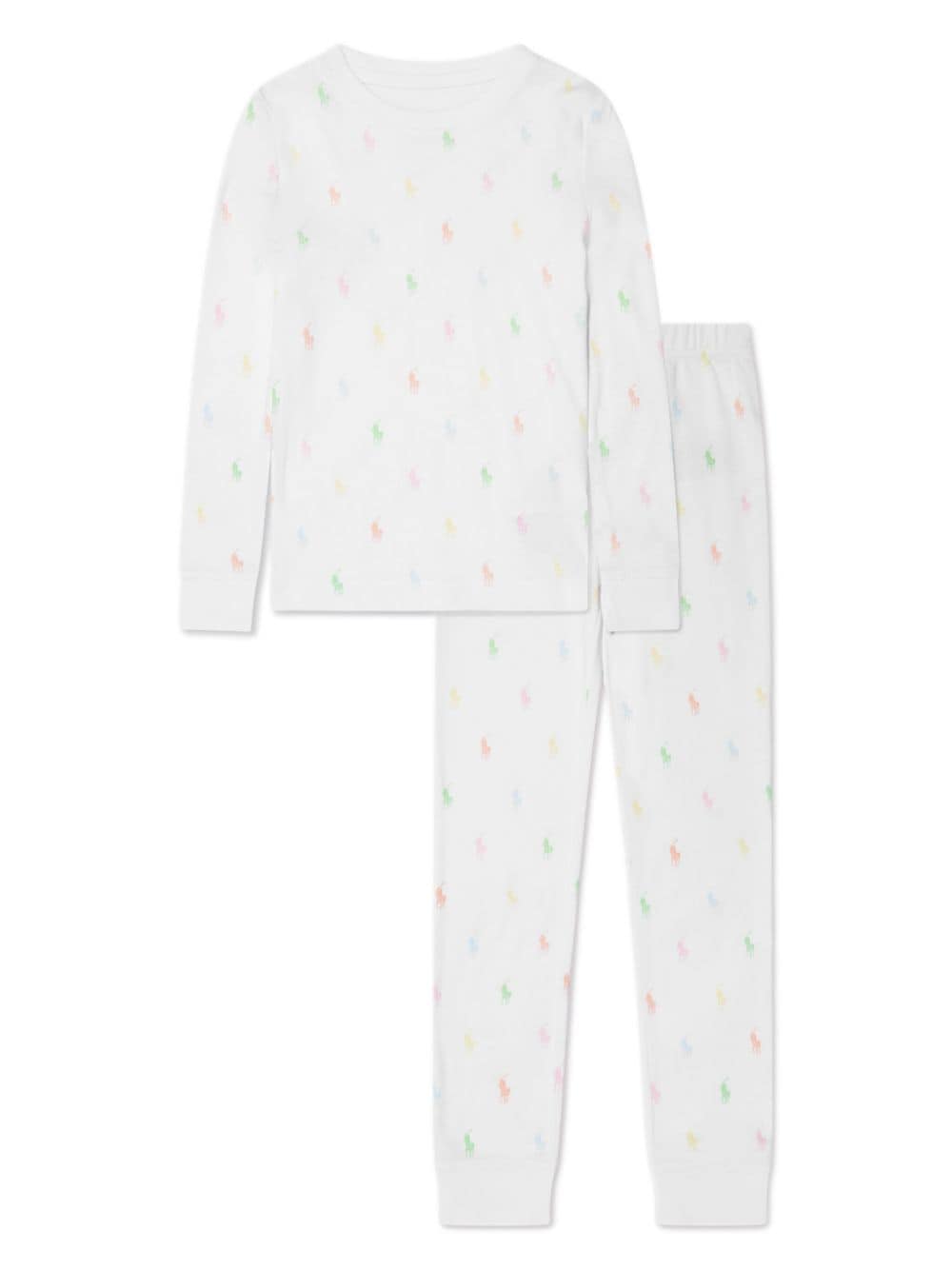Ralph Lauren Kids Polo Pony-print cotton pyjamas - Wit