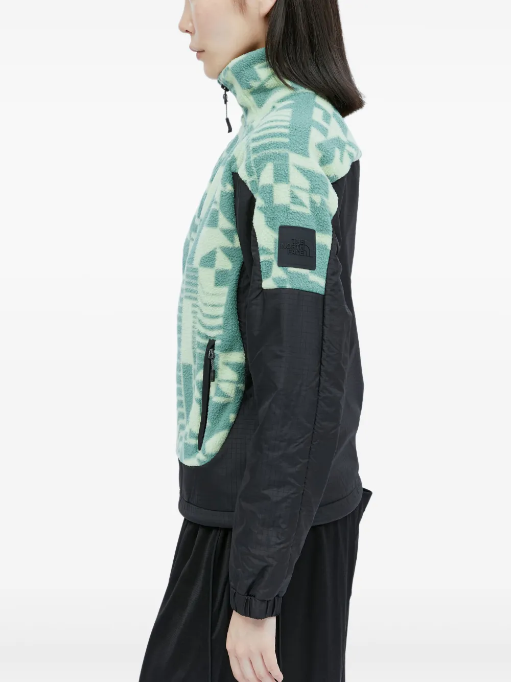 The North Face Geometric-print Zip Jacket In Black