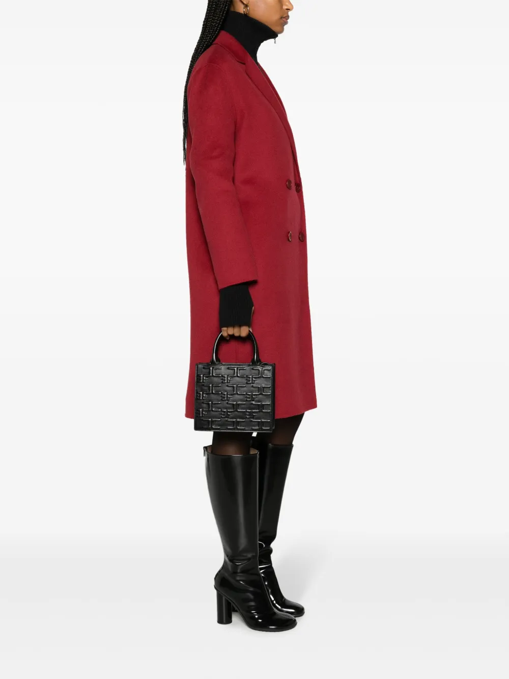 Elisabetta Franchi Shopper van imitatieleer - Zwart
