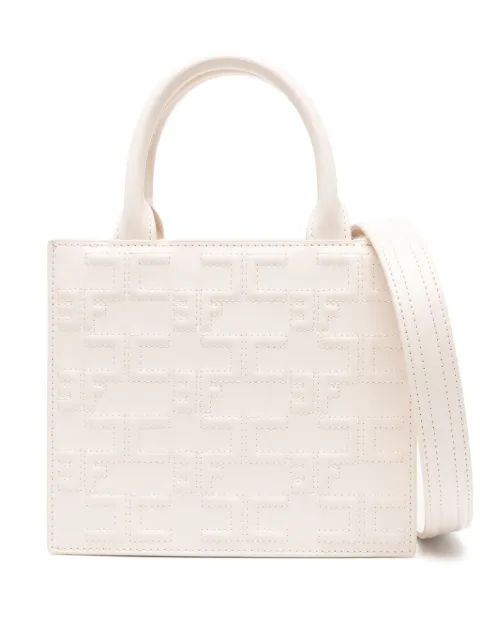Elisabetta Franchi tote con monograma en relieve pequeña