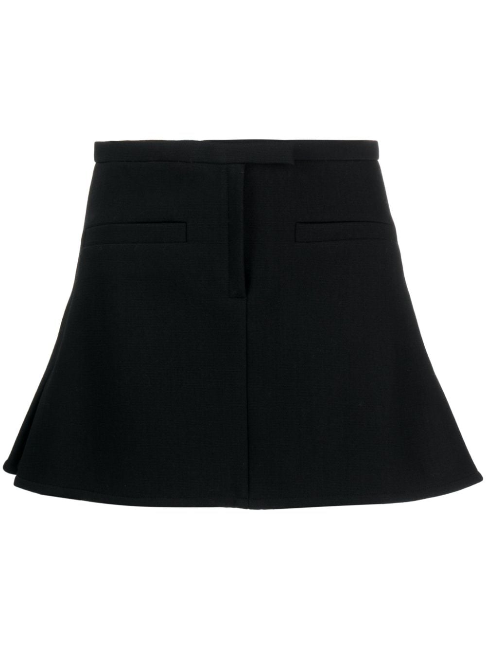 Courrèges Tailored Crepe Trapeze Miniskirt In Black