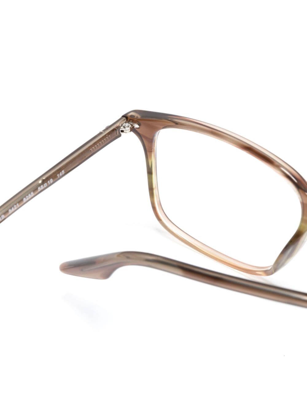 Shop Ray Ban Tortoiseshell Rectangle-frame Glasses In Brown