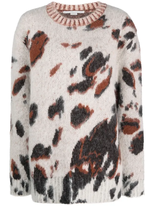 Stella McCartney Horse Brushed Jaquard Jumper in Neutrals