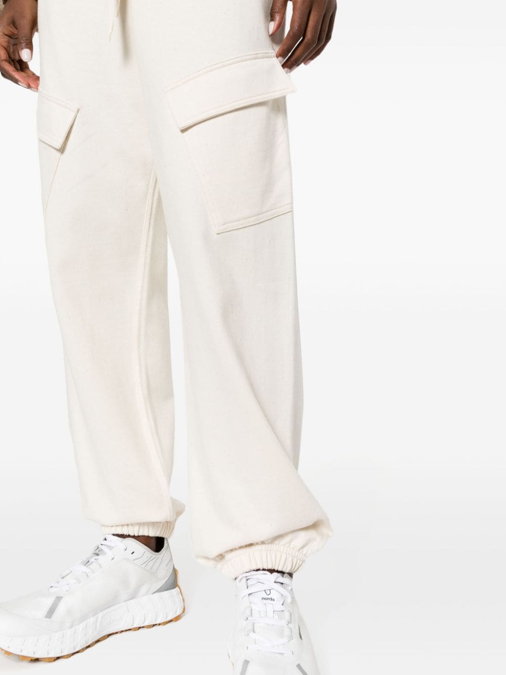 Shop Jil Sander Drawstring-waist Cotton Track Pants In Neutrals
