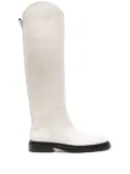 Jil Sander leather knee-high riding boots - White