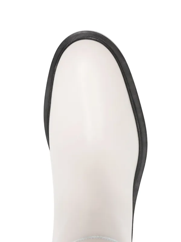 Jil Sander Leather knee-high Riding Boots | White | FARFETCH