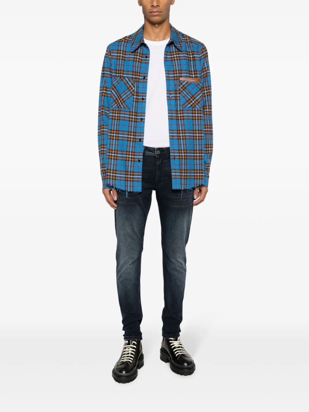 Diesel logo-patch slim-fit jeans - Blauw