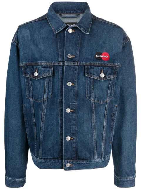 Balenciaga Pre-Owned Uniform logo-embroidered denim jacket