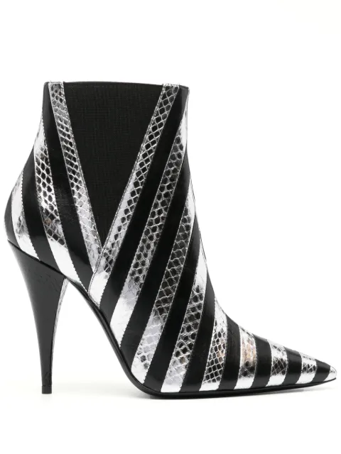 Saint Laurent Pre-Owned Kiki 100mm snakeskin-effect striped boots