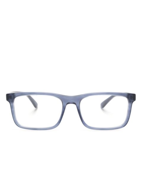 Emporio Armani logo-print rectangle-frame glasses Men