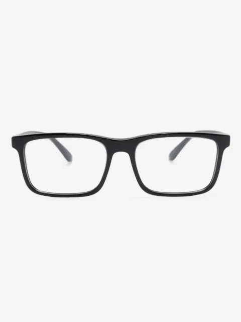 Emporio Armani polished-effect rectangle-frame glasses