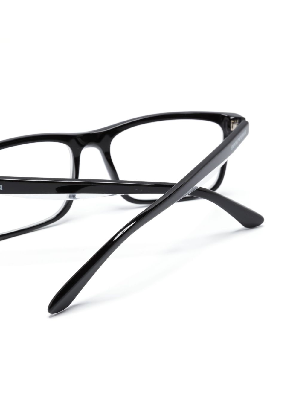 Emporio Armani polished-effect rectangle-frame glasses Men