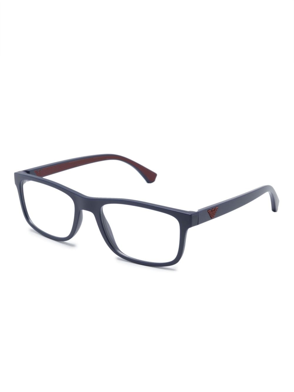 Shop Emporio Armani Matte-finish Square-frame Glasses In Blue