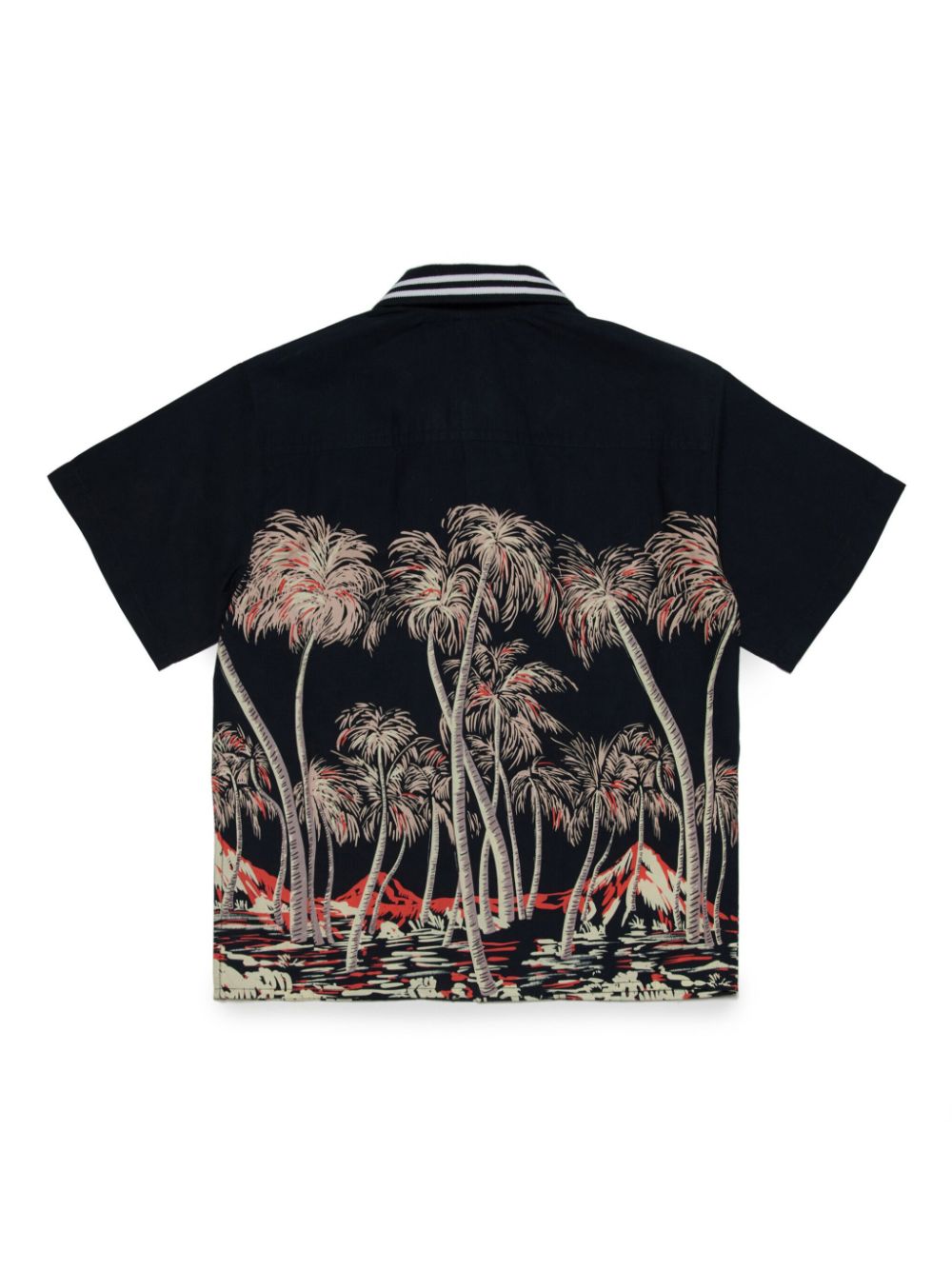 Nº21 Kids graphic-print cotton polo shirt - Black