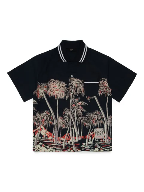 Nº21 Kids graphic-print cotton polo shirt