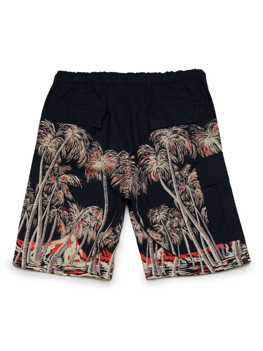 Nº21 Kids palm tree-print cotton shorts - Black