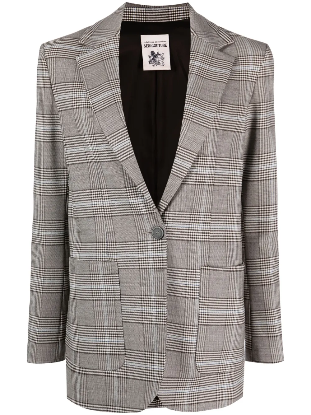Semicouture Geruite blazer Bruin