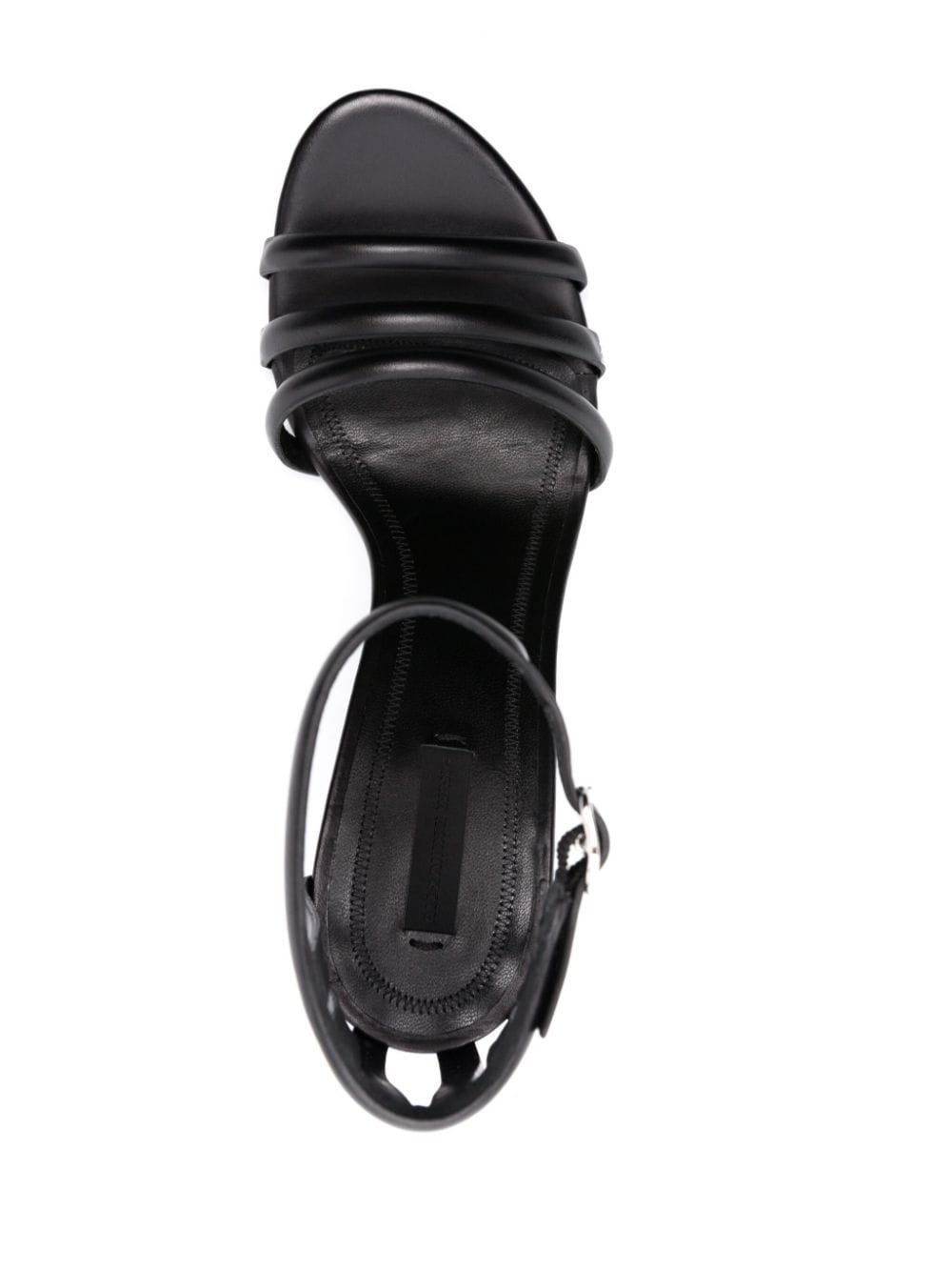 Pre-owned Alexander Wang Cage Abby 90mm Leather Sandals In Black