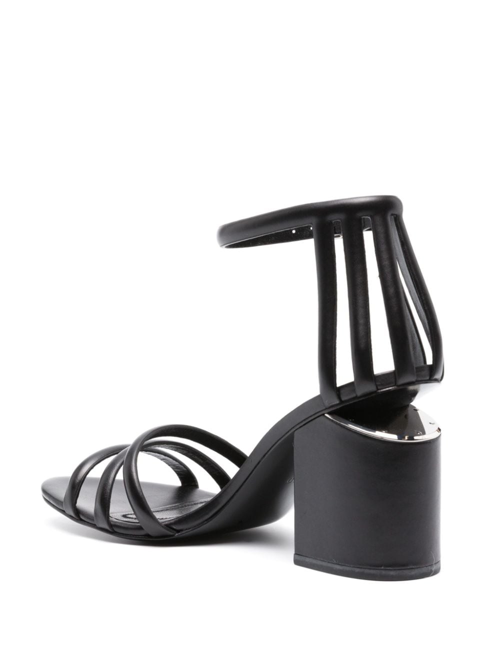 Pre-owned Alexander Wang Cage Abby 90mm Leather Sandals In Black