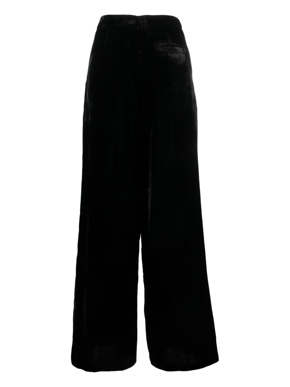 Semicouture velvet high-waist palazzo pants - Zwart