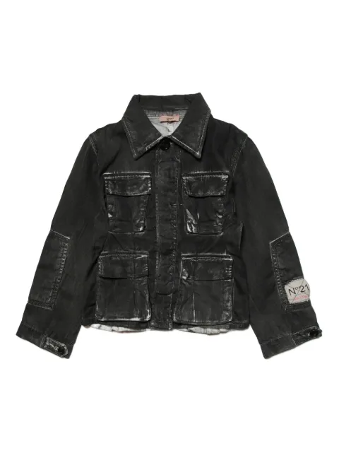 Nº21 Kids veste en jean à effet usé