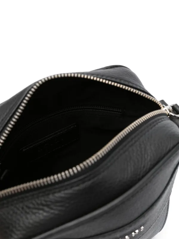 Orciani Mini Micron Leather Messenger Bag | Black | FARFETCH