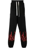 Vision Of Super flame-embroidered cotton track pants - Black