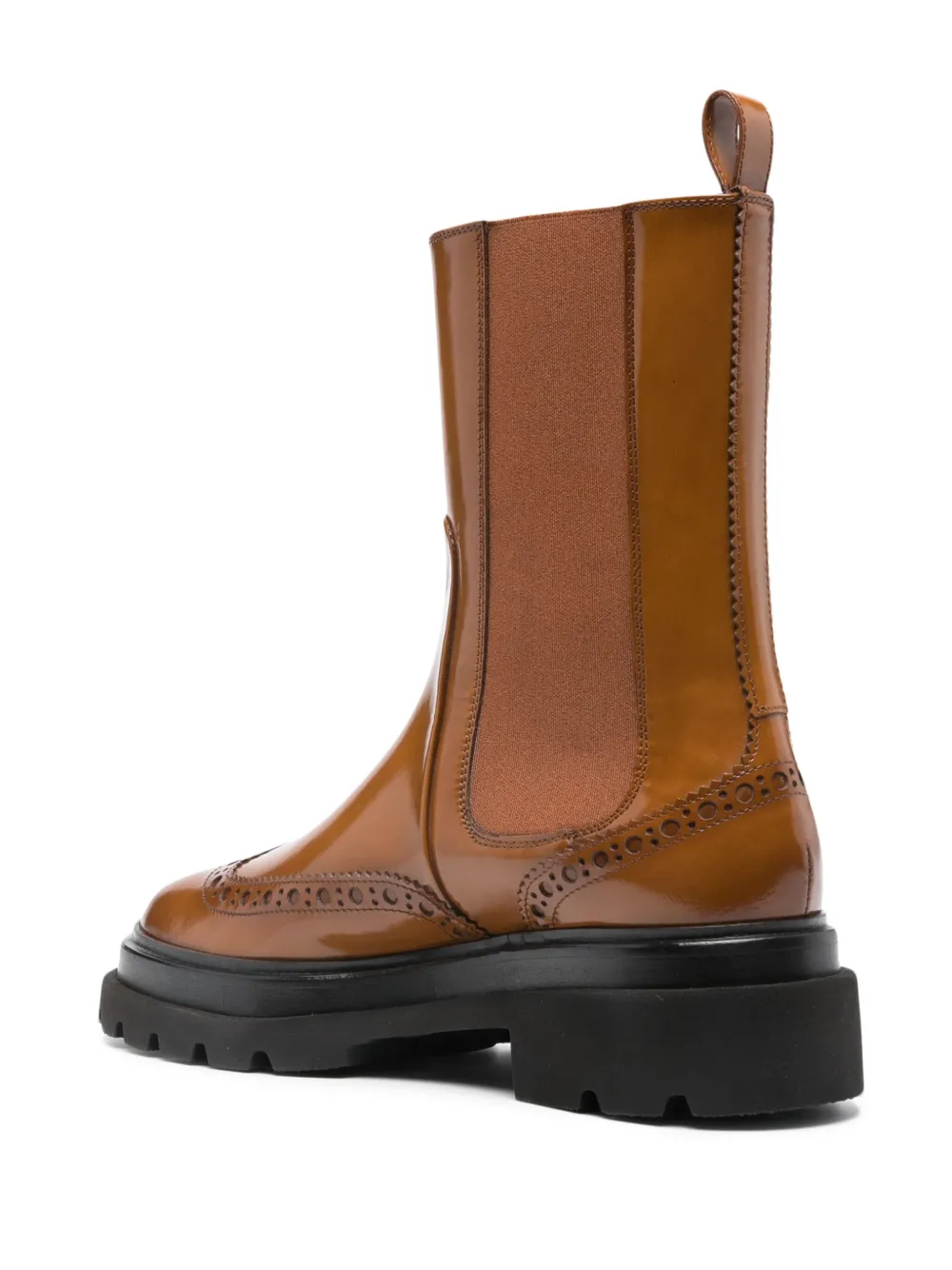 Santoni Leren Chelsea laarzen Bruin