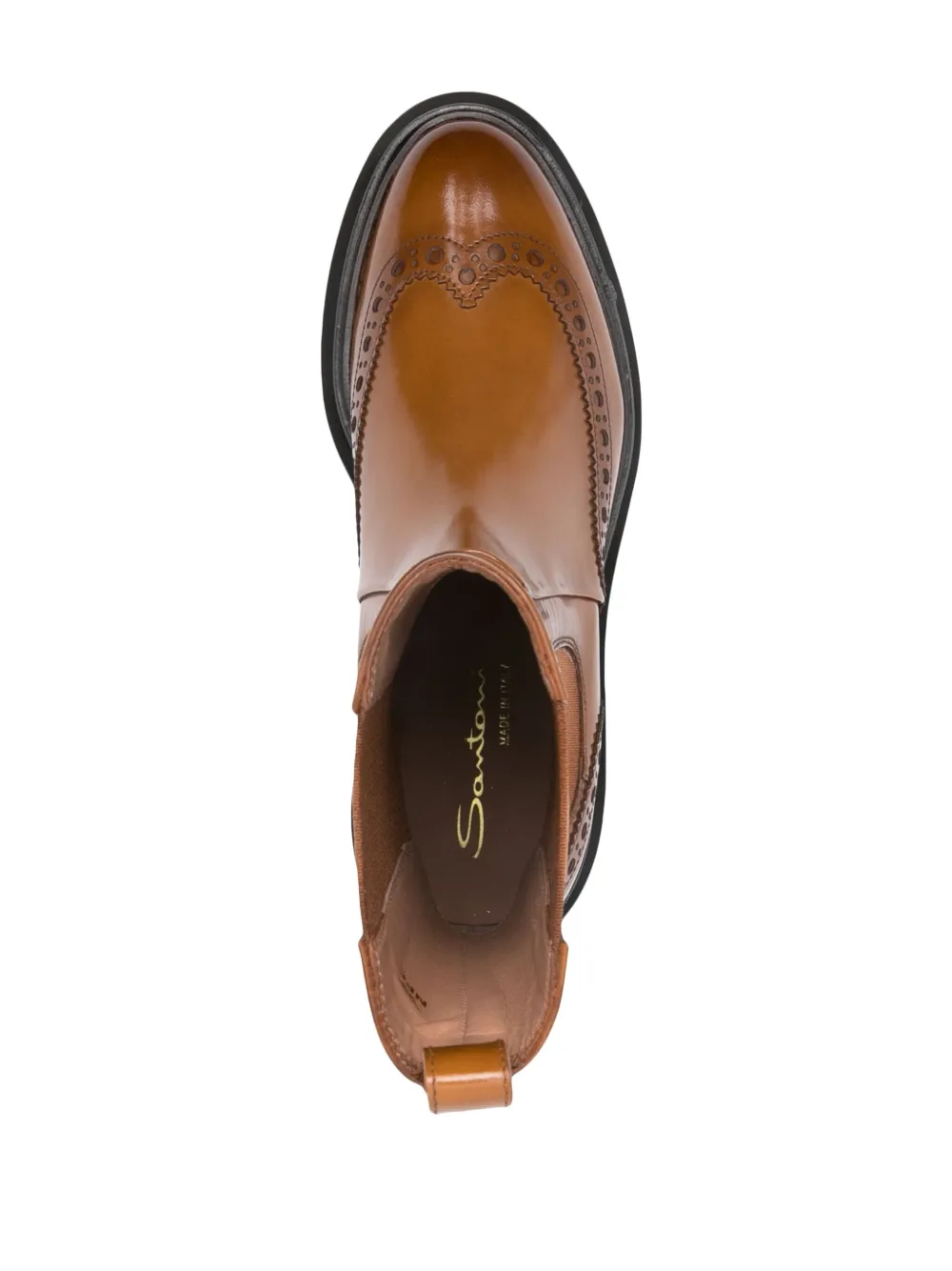 Santoni Leren Chelsea laarzen Bruin