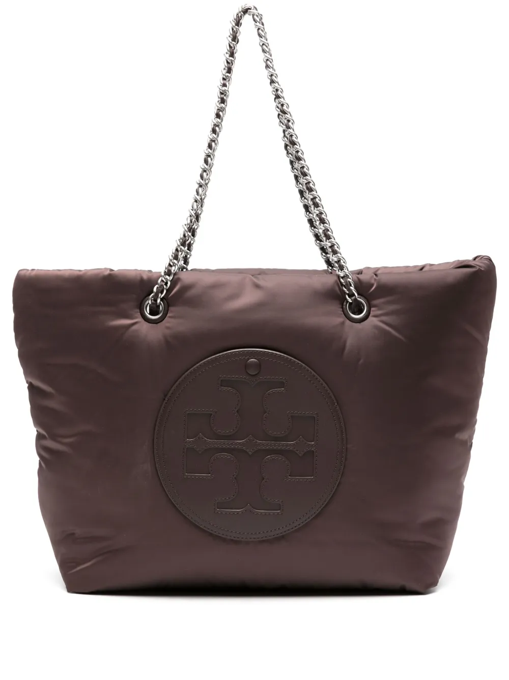 Tory Burch Ella shopper met ketting Bruin