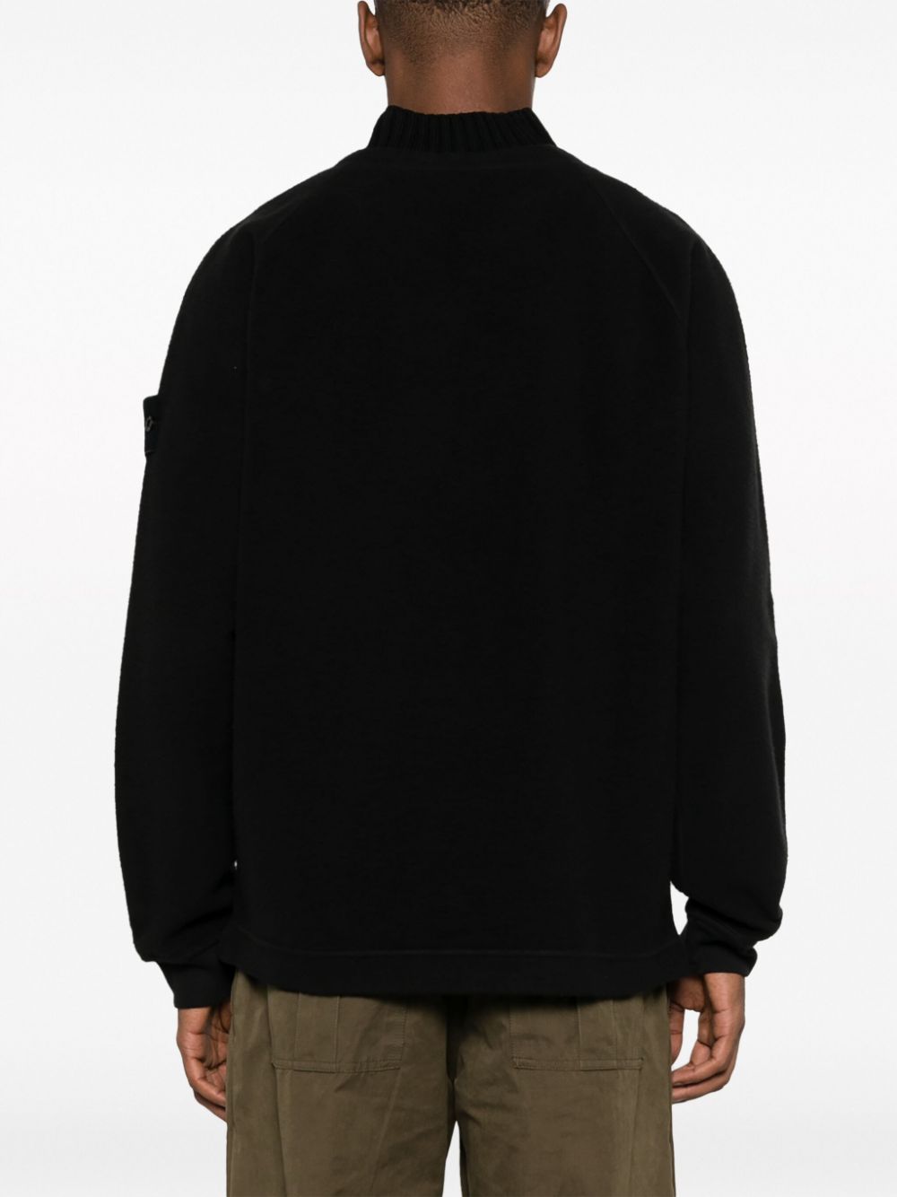 Shop Stone Island Compass-badge Mock-neck Sweatshirt In Black
