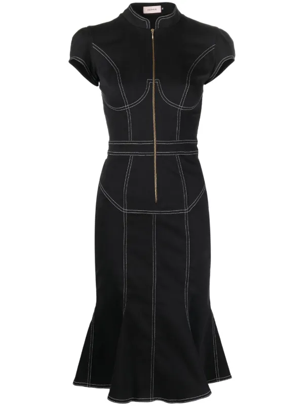 【関税込み】VETEMENTS ブラック ロゴ スリップドレス Murmur Underline デニムドレス | ブラック | FARFETCH JP