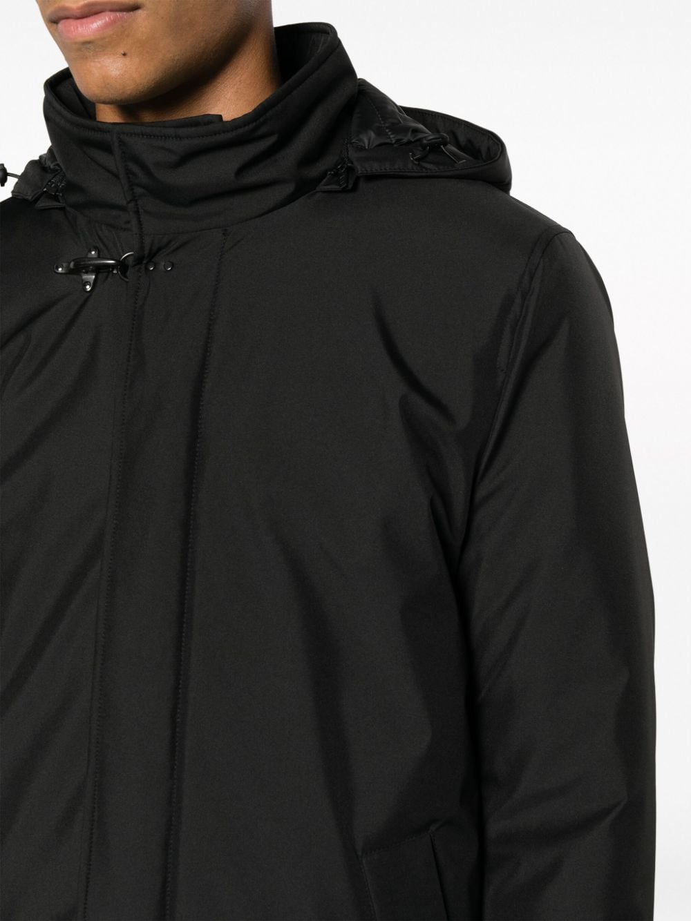 Shop Fay Detachable-hood Padded Coat In Black