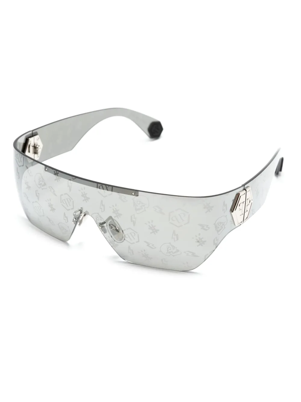 Philipp Plein Eyewear Plein Hero zonnebril met logoplakkaat - Zwart