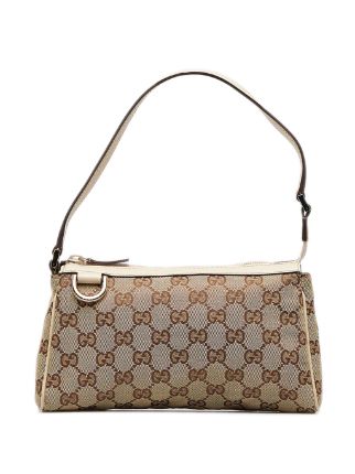 Pre-Owned Gucci Abbey Shoulder Bag GG Canvas Bown 