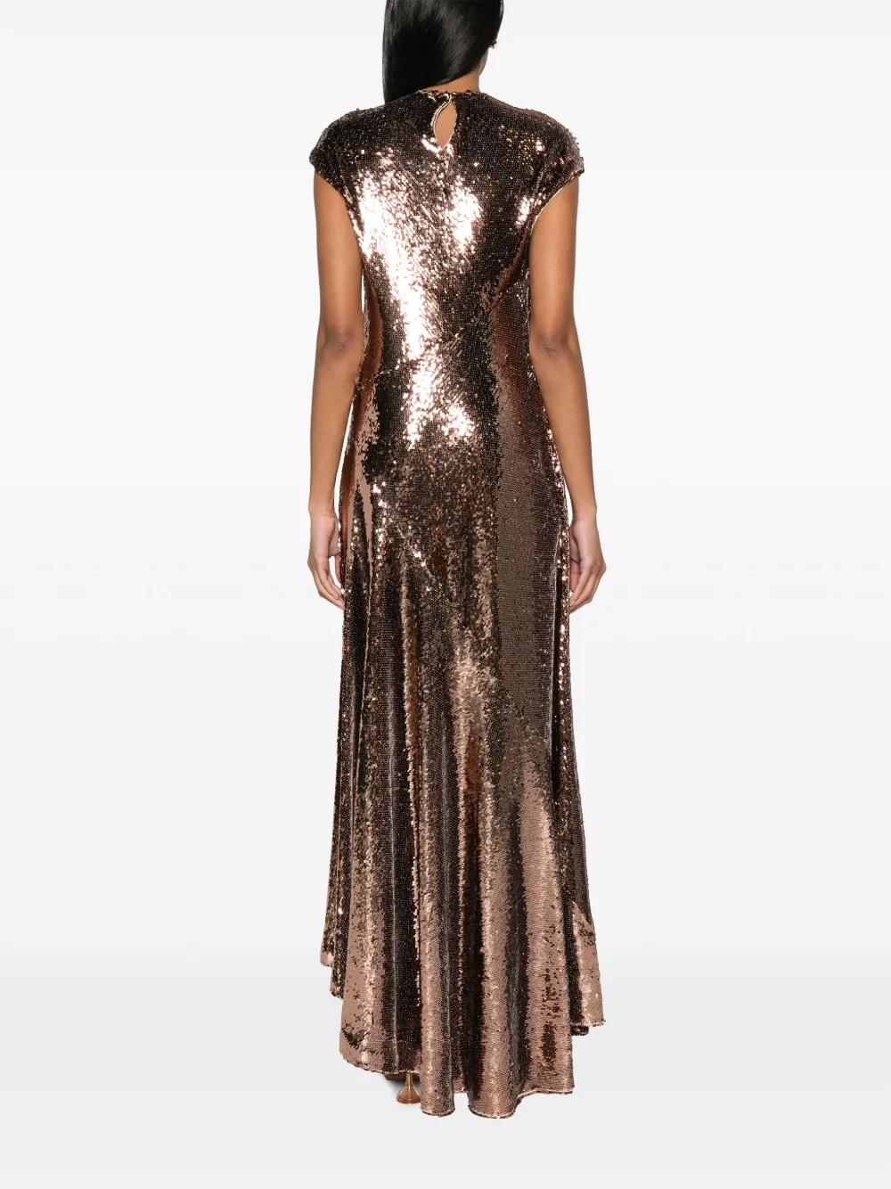 Philosophy Di Lorenzo Serafini Pleated Sequinned Gown In Pink