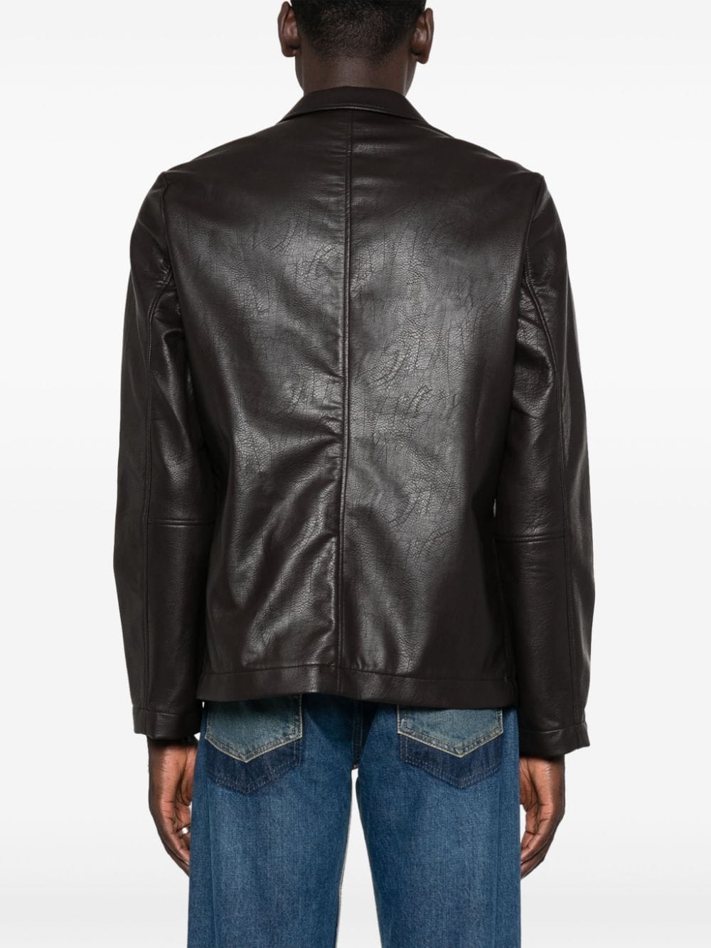 Shop Séfr Francis Faux-leather Jacket In Brown