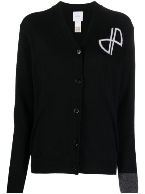 Patou logo-intarsia wool-cashmere cardigan