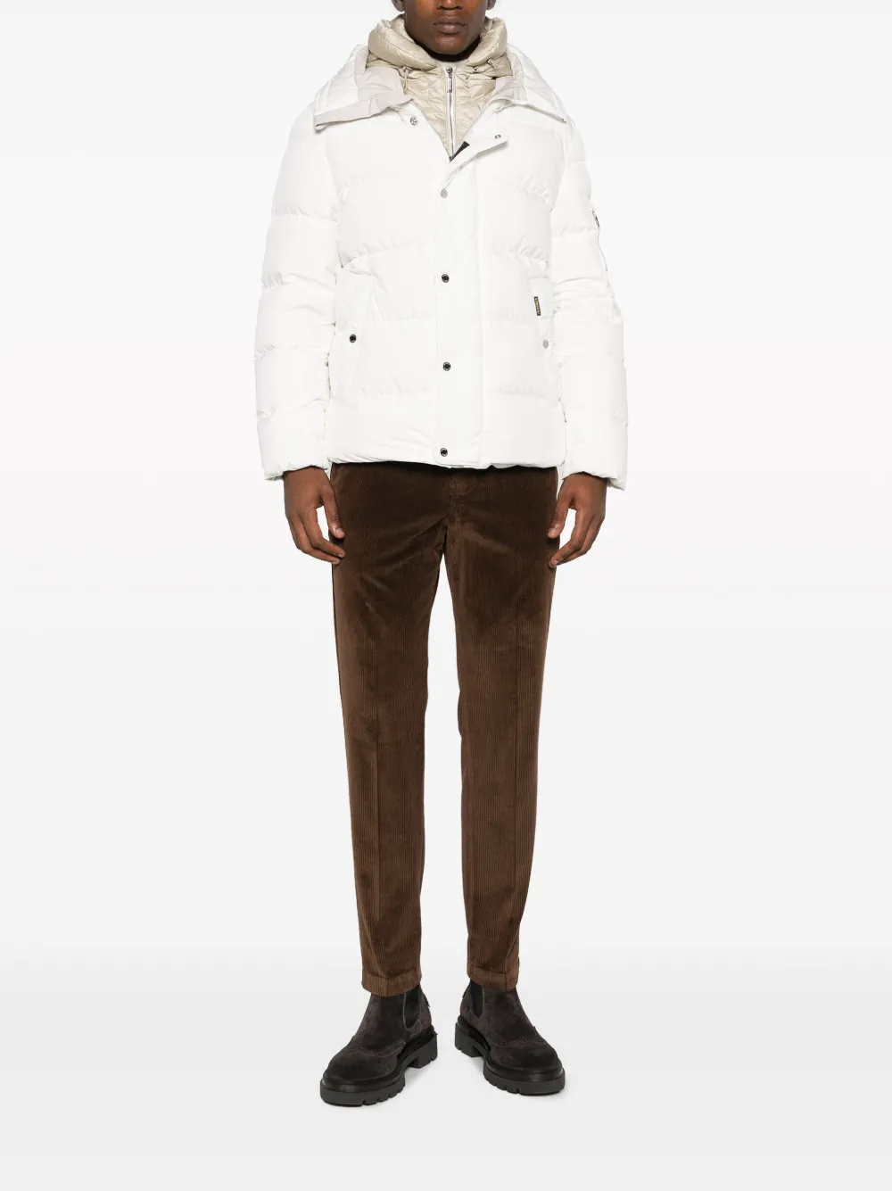 Moorer Layered Padded Jacket In White
