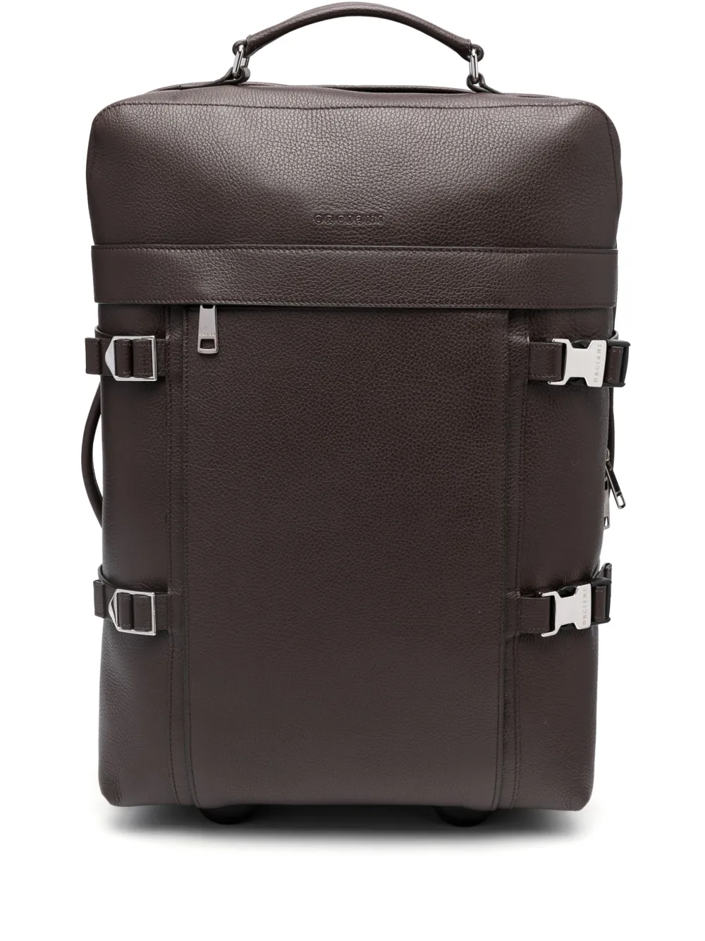 Orciani logo-embossed leather briefcase | Brown | Image 1