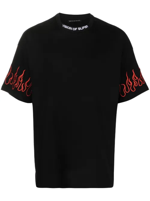 T-shirt à flammes brodées - Vision Of Super - Modalova