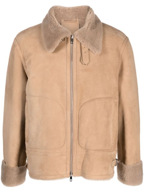 Desa 1972 buckled-collar suede jacket