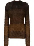 Isa Boulder shirred-effect striped jumper - Brown