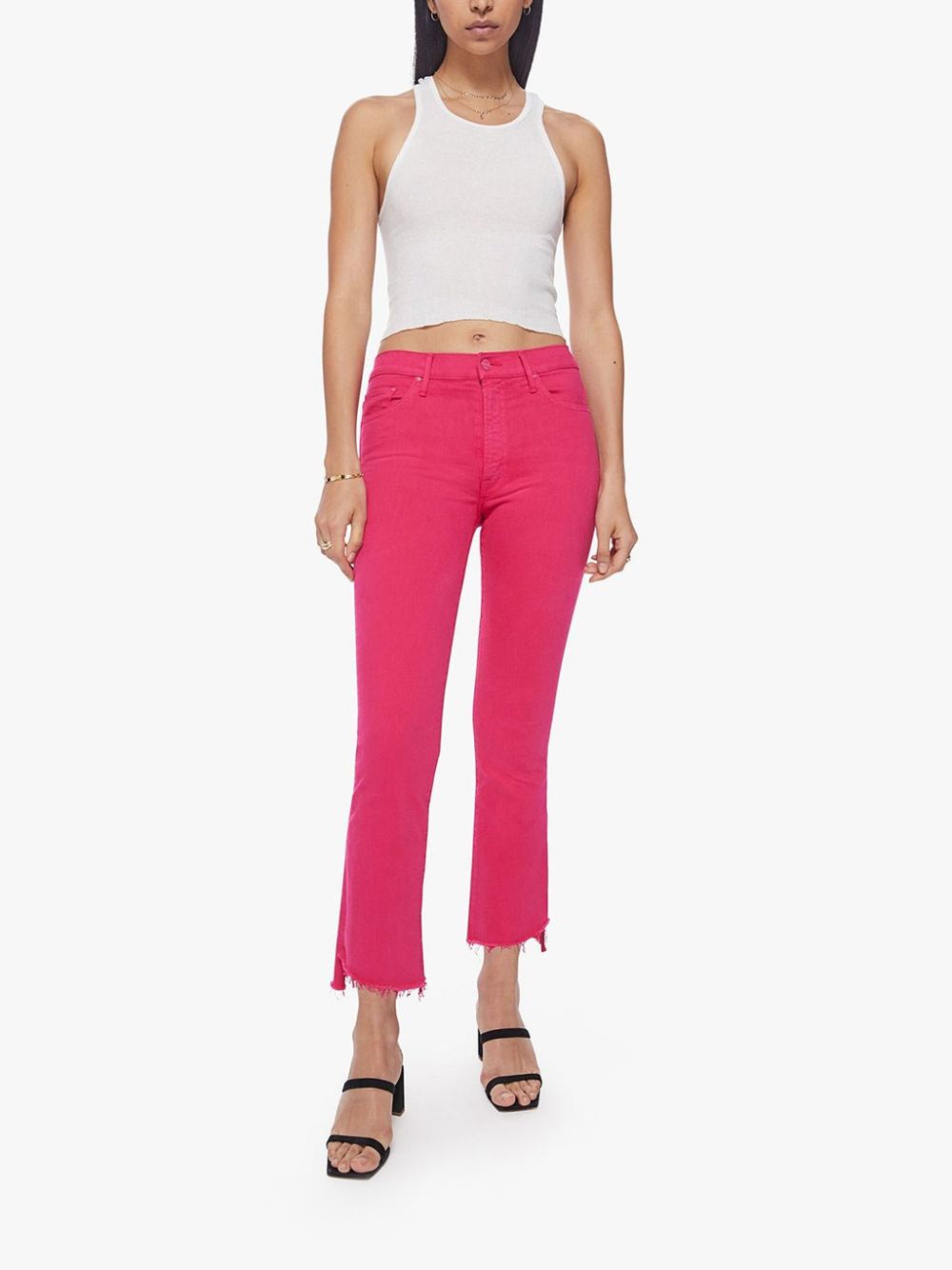 MOTHER Cropped broek - Roze