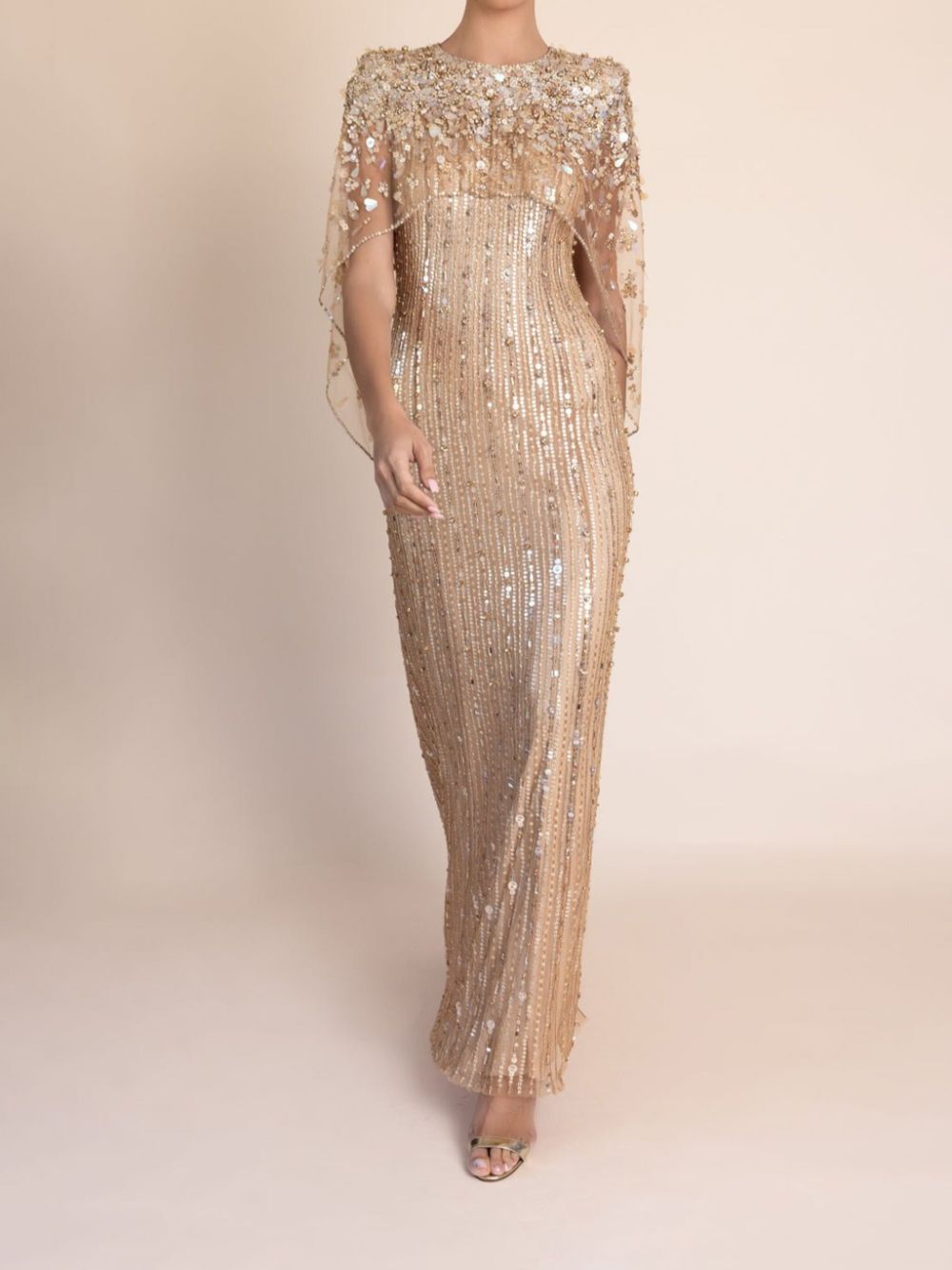 Jenny Packham Nettie sequined gown - Goud