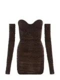 Alex Perry Koda ruched minidress - Brown