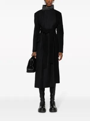【関税・送料込】sacai アシンメトリーシャルクストライプコート 関税・送料込】sacai アシンメトリーシャルクストライプコート