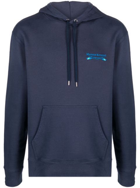 Maison Kitsune Oars logo-embroidered hoodie Men