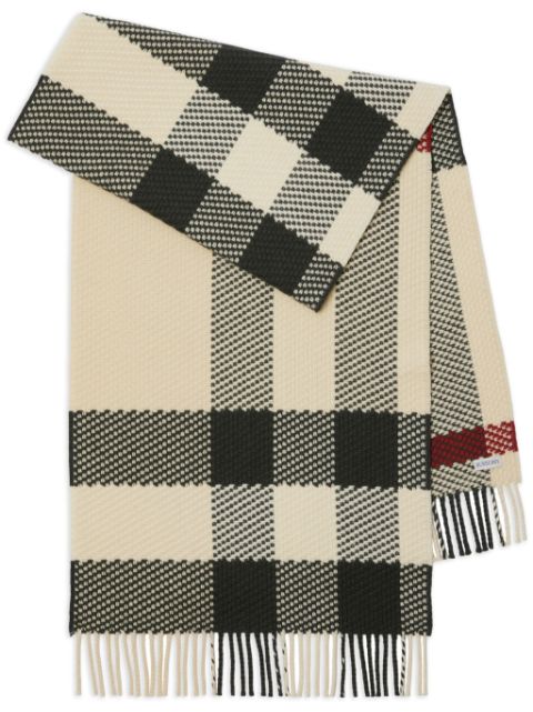 Burberry check-pattern wool scarf Men