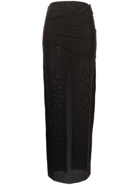 Eckhaus Latta Eclipse semi-sheer stretch-wool maxi skirt